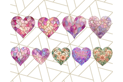 Stained Glass Heart PNG Clipart in Pastel and Bright Colors Product Image 6