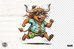 Summer Whimsical Highland Cow Clipart Product Image 1