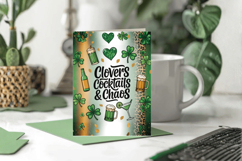 Clovers Cocktails and Chaos Funny Irish Greeting Card PNG Su Product Image 1
