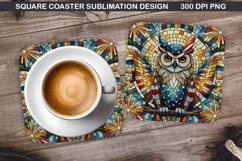 Owls Coaster Sublimation, 4th Of July Coaster PNG Design Product Image 1