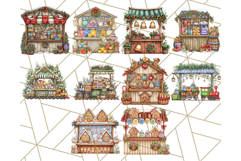 Cozy Christmas Market Stall Clipart PNG, Holiday Art Png Product Image 2