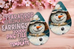 Dynamic Teardrop Earrings Design Art , Snowman Product Image 1