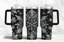 Tumbler laser svg| 40oz Tumbler Christmas Snowflakes wrap Product Image 3
