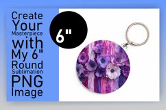 Whimsical Floral Stripes: Sublimation Circle &amp; Keychain Product Image 1