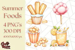 Pastel Summer Treats Clipart PNG, Cute Picnic Fair Food Art Product Image 1