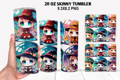 Skinny Tumbler 20oz Wrap Design,Halloween Tumbler PNG Design Product Image 1