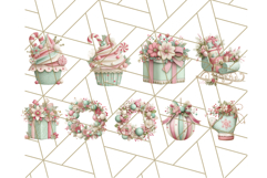 Pastel Christmas Clipart, Mint and Blush Holiday PNG Product Image 6