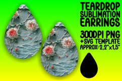 3D Floral Hole for Teardrop Earrings Sublimation Print Product Image 1