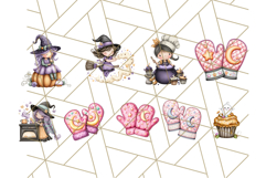 Cute Witch Halloween Baking Clipart PNG, Holiday Treats Png Product Image 6