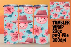 Retro Floral Tumbler Wrap Sublimation Art 20oz Product Image 1