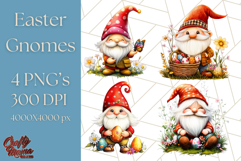 Easter Gnome PNG, Spring Bunny Clipart, Cute Digital Art Product Image 1
