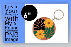 Dynamic Round Design for Keychains , Flowers Product Image 1