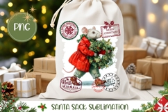 Vintage Christmas Mouse Santa Sack PNG Product Image 1