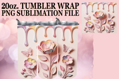 Dreamy Reflections 20oz tumbler wrap, 3D Flowers Product Image 1