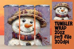 Winter Snowman Wrap - Holiday Tumbler Sublimation 20oz Product Image 1