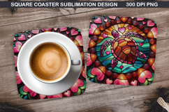 Coaster Sublimation, Valentine Coaster PNG Design Product Image 1