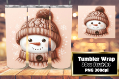 Unique Tumbler Sublimation Design , Snowman Product Image 1