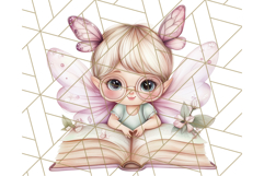 Bookish Fairy PNG Clipart, Whimsical Reading Elements Png Product Image 2