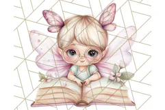 Bookish Fairy PNG Clipart, Whimsical Reading Elements Png Product Image 2
