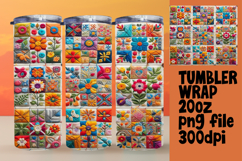 Unique 20oz Sublimation Design , Patchwork Product Image 1