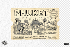 Old Zoo Tickets PNG illustrations Product Image 1