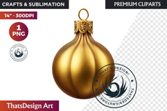 Christmas Baubles Clipart, Festive Holiday Ornaments PNG Product Image 1