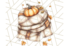 Pumpkin Spice Chibi Girls, Fall Accessories PNG, Cozy Autumn Product Image 2