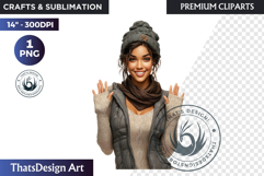Alpine Winter Sports Fashion and Cabin Clipart PNG Product Image 1