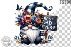 Best Dad Ever Sublimation - Father's Day Gnome Clipart PNG Product Image 1