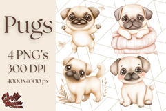 Pug Clipart PNG, Cute Dog Art, Funny Puppy Illustration Png Product Image 1