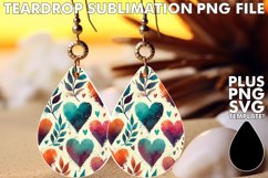 Timeless Teardrop Earrings PNG, Heart Product Image 1