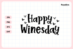 Wine Glass Quote SVG | Happy Winesday Product Image 3