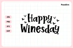 Wine Glass Quote SVG | Happy Winesday Product Image 3