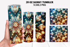 Florals Skinny Tumbler 20oz Wrap Design, Winter Tumbler PNG Product Image 1