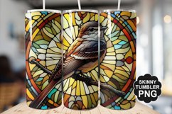 Eastern Phoebe Single Bird Stained Glass - Tumble Design Product Image 1