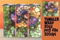Abstract Mosaic Flower Tumbler Wrap Art 20oz Product Image 1