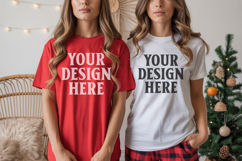 Christmas Gildan18000 Couple Mockup , Couple mockup Product Image 1