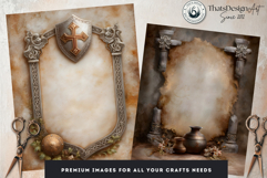 Medieval Fantasy Backgrounds and frames digital papers Product Image 10