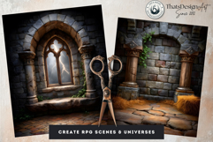 Medieval Fantasy Backgrounds and frames digital papers Product Image 8