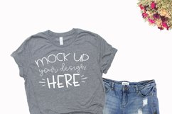 Mock up Bella Canvas 3001 Deep Heather Unisex Mockup Product Image 1