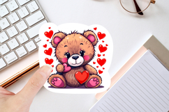 Adorable bear with Hearts | Valentine's animal sticker sheet Product Image 3
