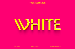 Editable 3D Text Effect of WHITE with Neon Yellow Glow Product Image 1