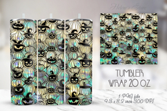 Cute Halloween black pattern green pastel tumbler 20oz wrap Product Image 1