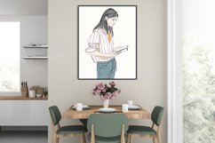 Art Print | Wall art Woman standing and reading a book Product Image 9