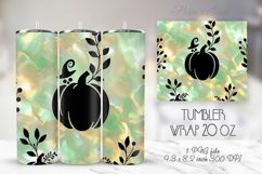 Cute Halloween black pattern green pastel tumbler 20oz wrap Product Image 1
