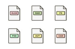 Set Of File Formats Icons Product Image 1