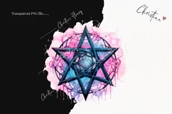 Pastel Witch Star Clipart | Watercolor Halloween PNG Product Image 2