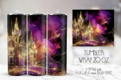 Cute Halloween house purple night tumbler 20oz wrap design Product Image 1