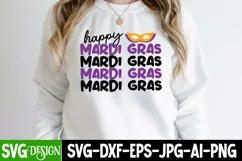Happy Mardi Gras SVG Cut File,Happy Mardi Gras SVG Design Product Image 1