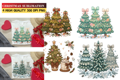 Christmas tree Clipart 4 PNG's Product Image 1